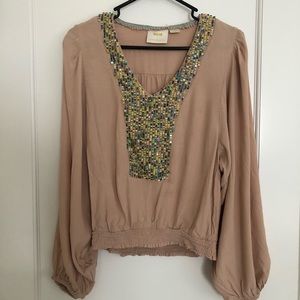 Maeve Anthropologie top balloon sleeve in XS